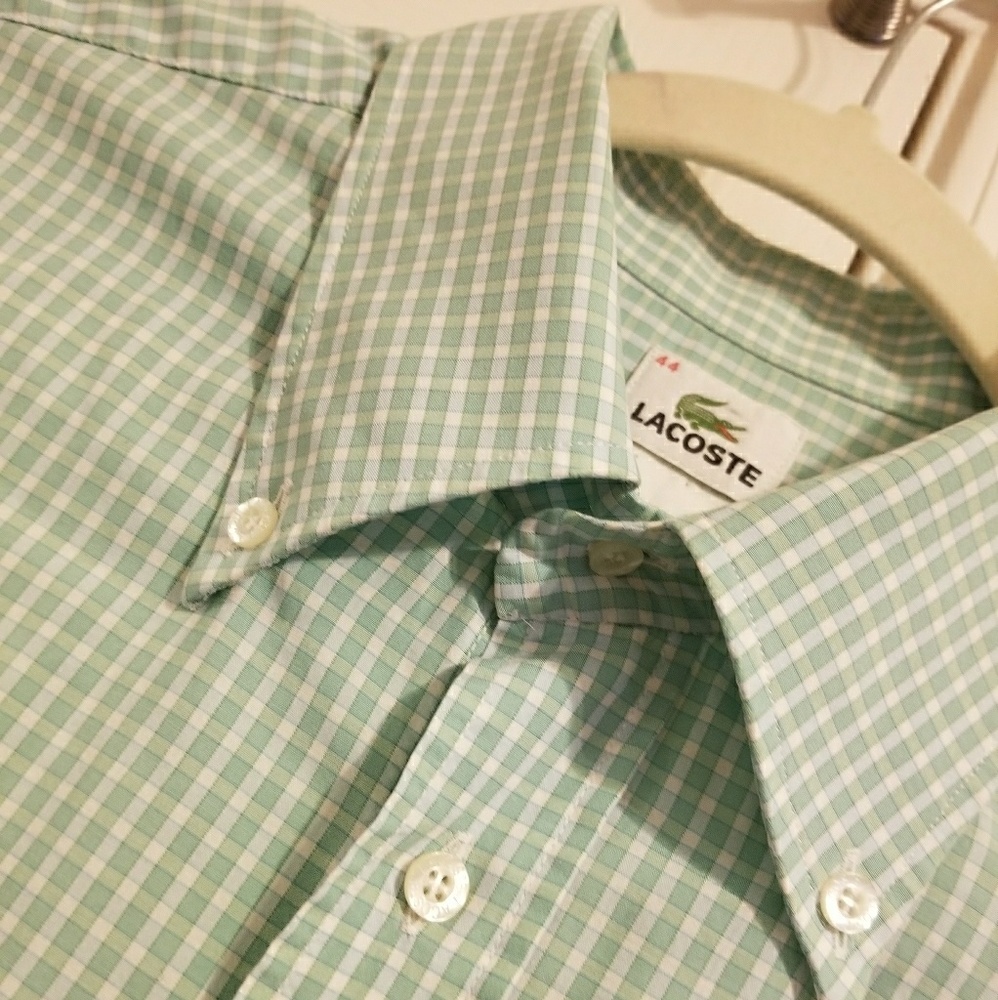 Lacoste Mens XL 44 Short Sleeve Button Down Shirt